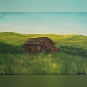 Old barn oil original oil painting by me